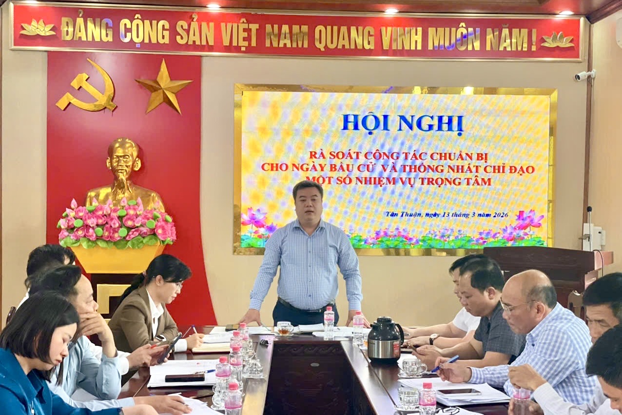 Ban Chỉ đạo bầu cử xã Tân Thuận họp rà soát công tác chuẩn bị cho ngày bầu cử