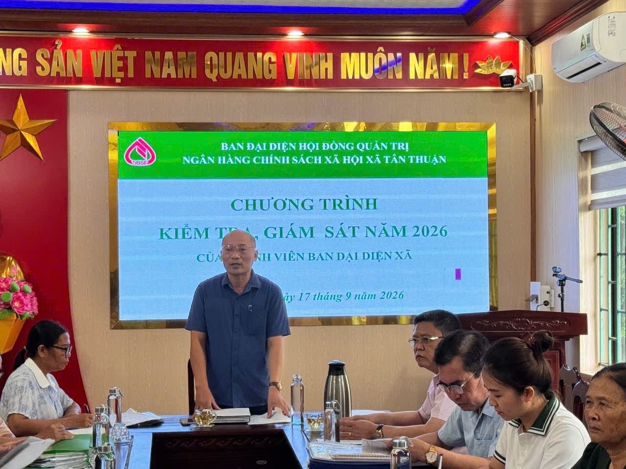 Ban đại diện HĐQT NHCSXH xã Tân Thuận kiểm tra, giám sát hoạt động tín dụng chính sách xã hội trên địa bàn