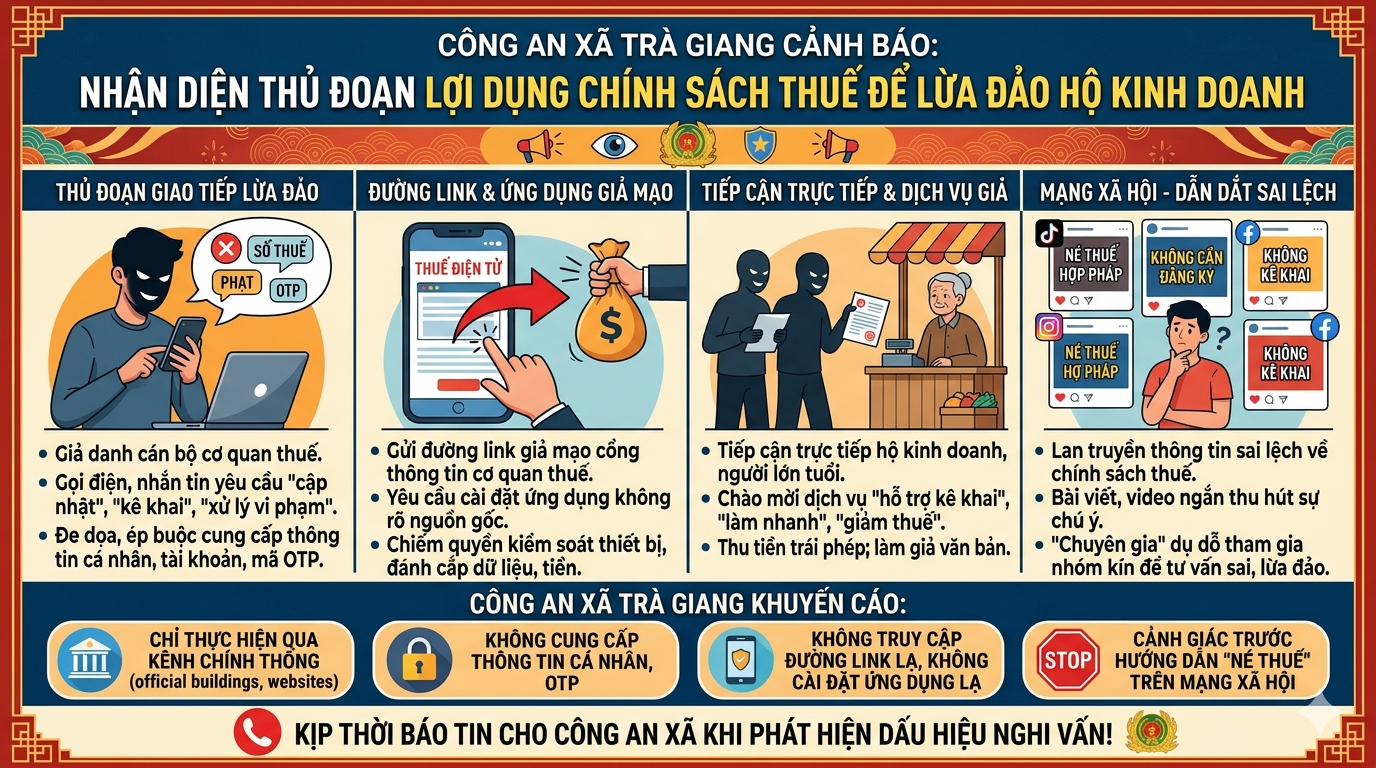 Thông báo về việc cảnh báo tình trạng giả danh điều tra, tập huấn đối với hộ kinh doanh
