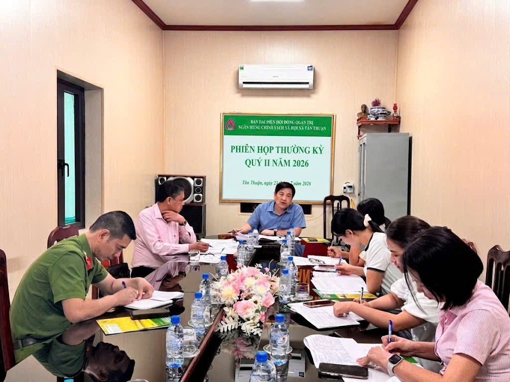   Ban đại diện Hội đồng quản trị Ngân hàng chính sách xã hội xã Tân Thuận họp quý II năm 2026