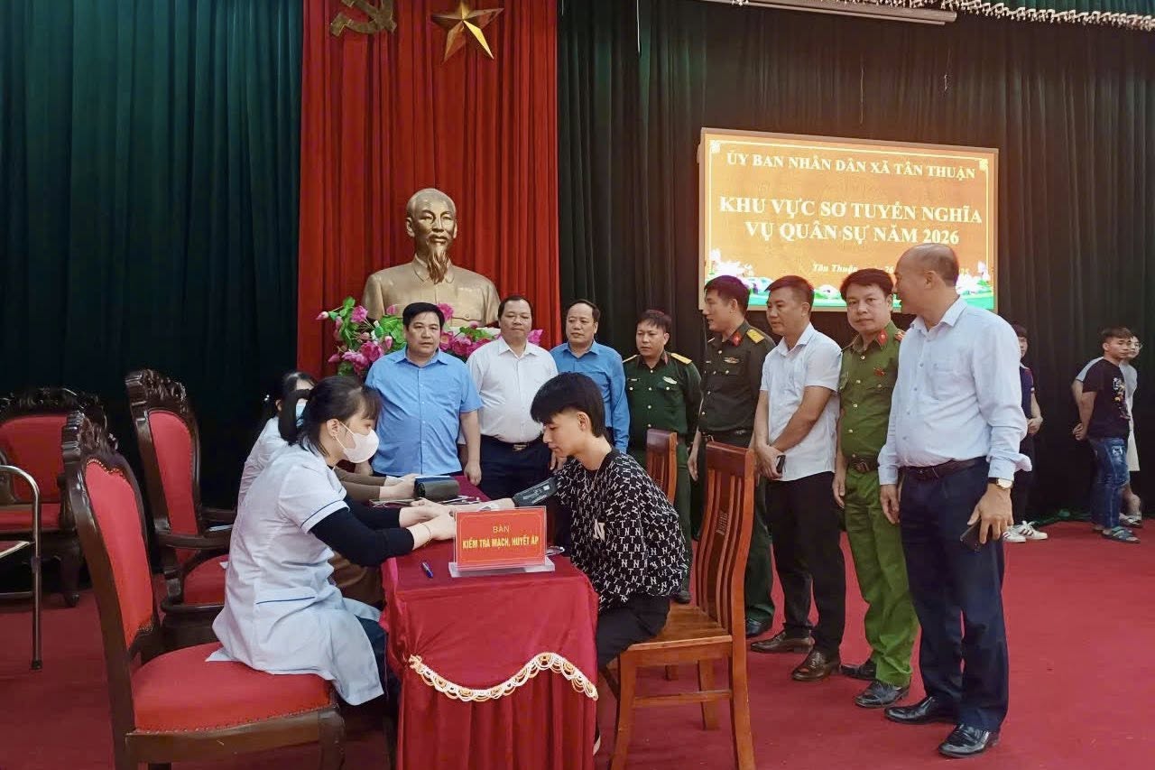 Xã Tân Thuận sơ khám tuyển sức khoẻ nghĩa vụ quân sự và công an nhân dân năm 2026